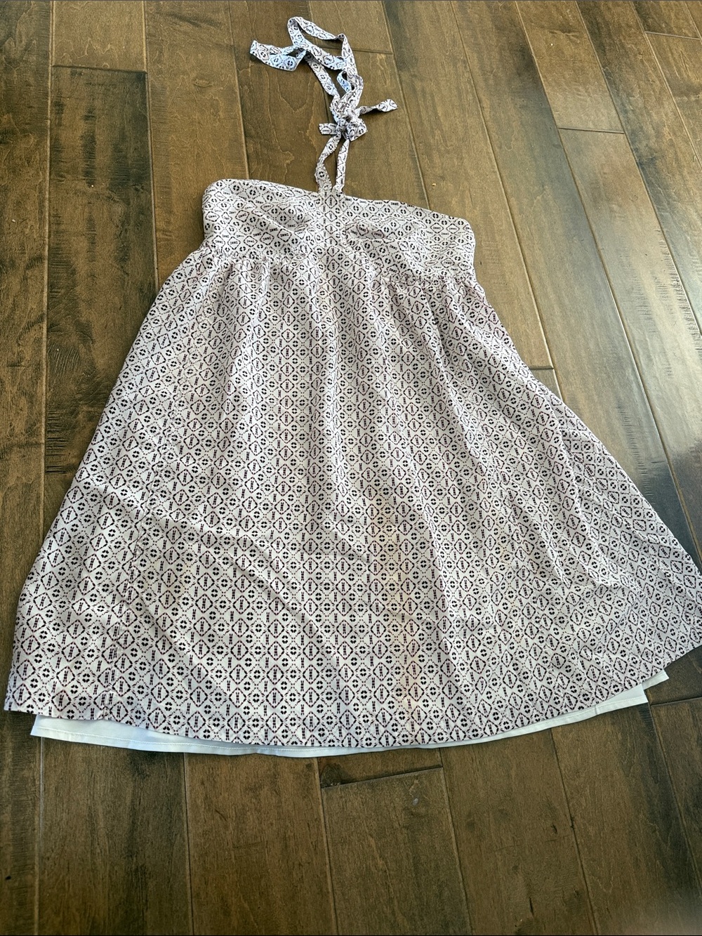 Madewell Lavender Geometric Halter Sundress